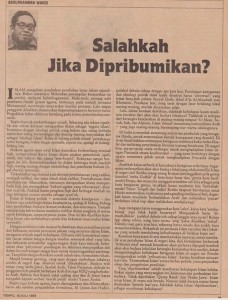 salahkah jika dipribumikan